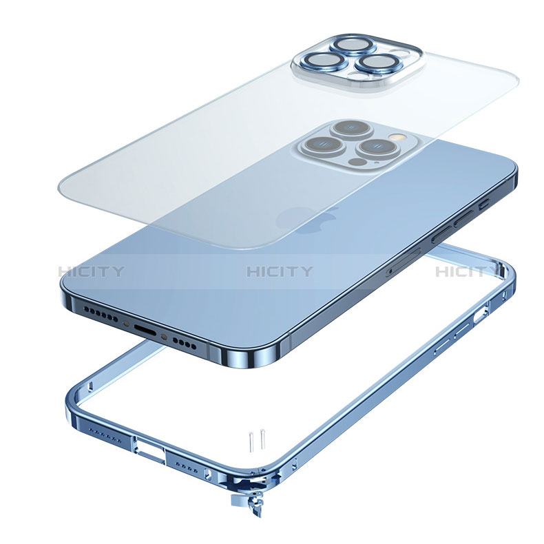 Carcasa Bumper Lujo Marco de Metal y Plastico Funda QC3 para Apple iPhone 15