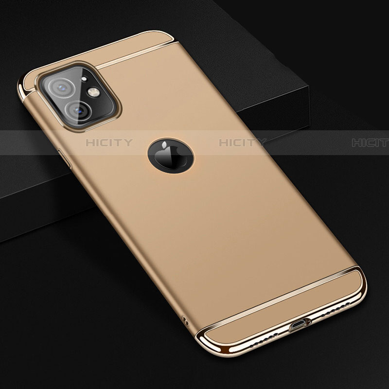 Carcasa Bumper Lujo Marco de Metal y Plastico Funda T01 para Apple iPhone 11 Oro