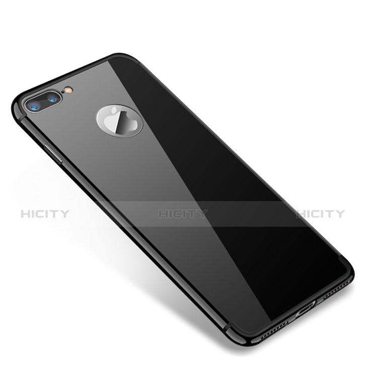 Carcasa Bumper Lujo Marco de Metal y Plastico Funda T01 para Apple iPhone 7 Plus Negro