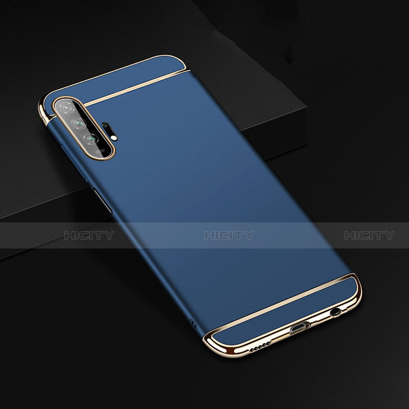 Carcasa Bumper Lujo Marco de Metal y Plastico Funda T01 para Huawei Honor 20 Pro Azul