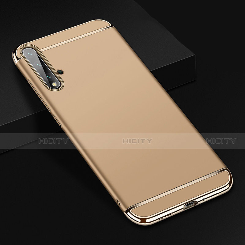 Carcasa Bumper Lujo Marco de Metal y Plastico Funda T01 para Huawei Nova 5 Oro