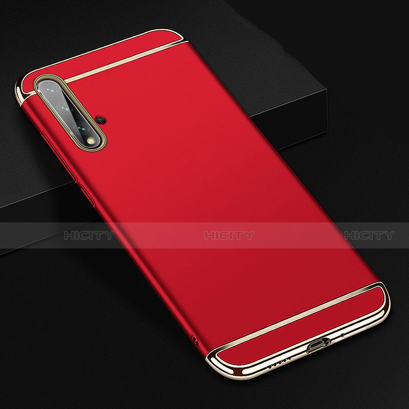 Carcasa Bumper Lujo Marco de Metal y Plastico Funda T01 para Huawei Nova 5 Rojo