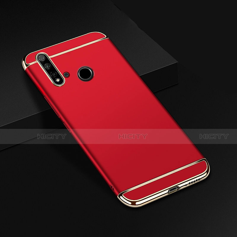 Carcasa Bumper Lujo Marco de Metal y Plastico Funda T01 para Huawei Nova 5i Rojo