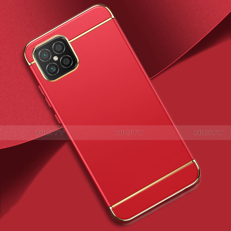 Carcasa Bumper Lujo Marco de Metal y Plastico Funda T01 para Huawei Nova 8 SE 5G Rojo