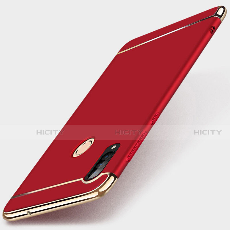 Carcasa Bumper Lujo Marco de Metal y Plastico Funda T01 para Huawei P30 Lite XL Rojo