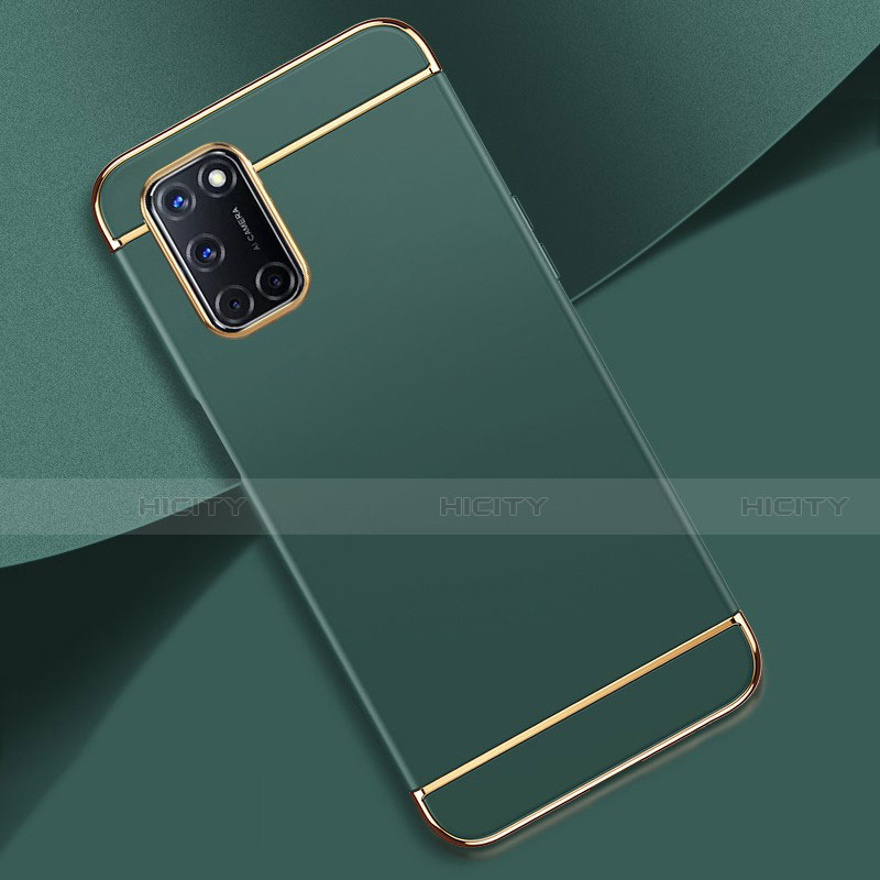 Carcasa Bumper Lujo Marco de Metal y Plastico Funda T01 para Oppo A72 Verde