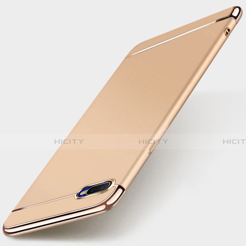 Carcasa Bumper Lujo Marco de Metal y Plastico Funda T01 para Oppo R15X Oro