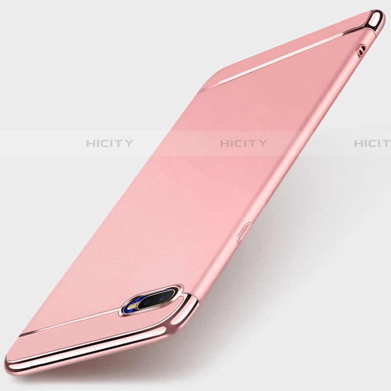 Carcasa Bumper Lujo Marco de Metal y Plastico Funda T01 para Oppo RX17 Neo Oro Rosa