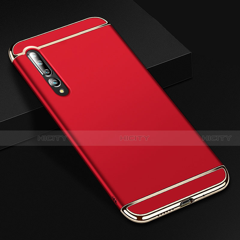 Carcasa Bumper Lujo Marco de Metal y Plastico Funda T02 para Xiaomi Mi 10 Pro Rojo