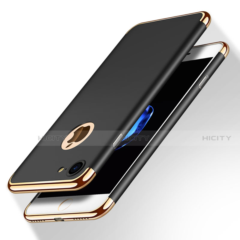 Carcasa Bumper Lujo Marco de Metal y Plastico M02 para Apple iPhone SE (2020) Negro