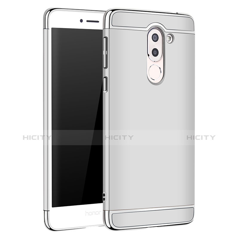 Carcasa Bumper Lujo Marco de Metal y Plastico M02 para Huawei Honor 6X Pro Plata