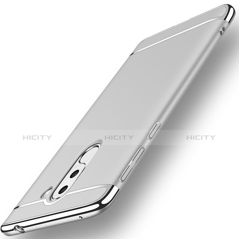 Carcasa Bumper Lujo Marco de Metal y Plastico M02 para Huawei Honor 6X Pro Plata