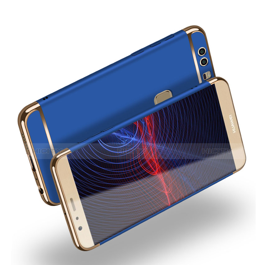 Carcasa Bumper Lujo Marco de Metal y Plastico M02 para Huawei P9 Azul