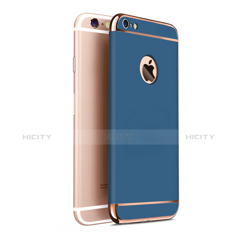 Carcasa Bumper Lujo Marco de Metal y Plastico para Apple iPhone 6 Azul