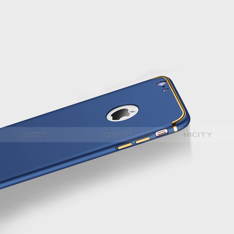 Carcasa Bumper Lujo Marco de Metal y Plastico para Apple iPhone 6 Plus Azul