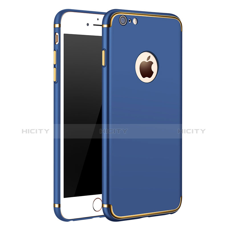 Carcasa Bumper Lujo Marco de Metal y Plastico para Apple iPhone 6S Plus Azul