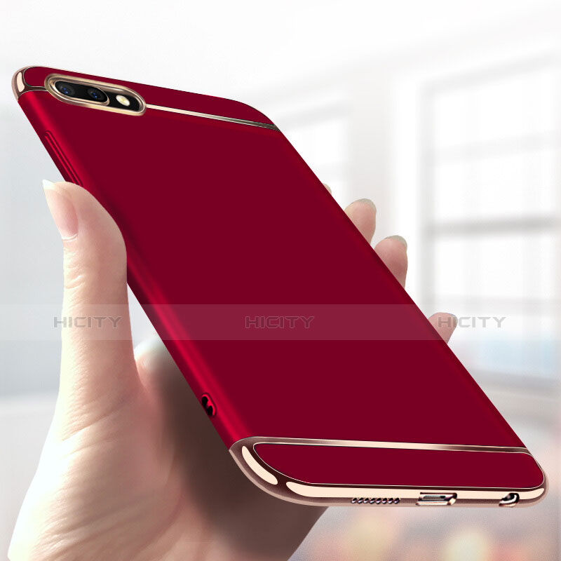 Carcasa Bumper Lujo Marco de Metal y Plastico para Huawei Honor 10 Rojo