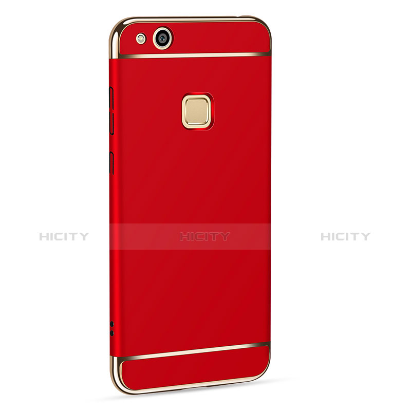 Carcasa Bumper Lujo Marco de Metal y Plastico para Huawei Honor 8 Lite Rojo