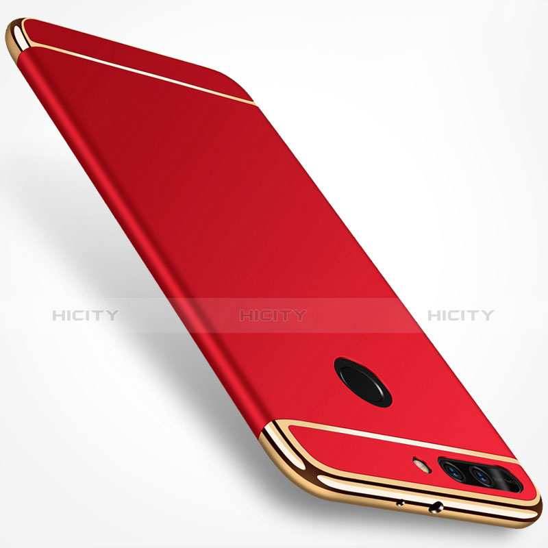 Carcasa Bumper Lujo Marco de Metal y Plastico para Huawei Honor 8 Pro Rojo