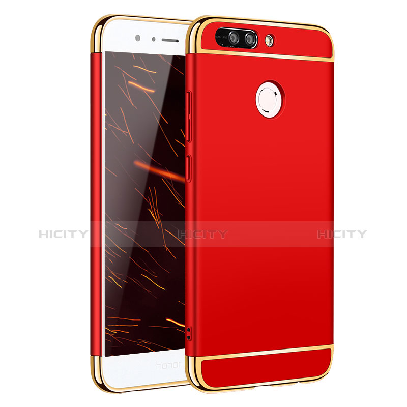 Carcasa Bumper Lujo Marco de Metal y Plastico para Huawei Honor 8 Pro Rojo