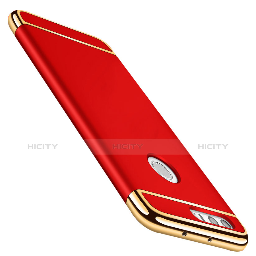 Carcasa Bumper Lujo Marco de Metal y Plastico para Huawei Honor 8 Rojo