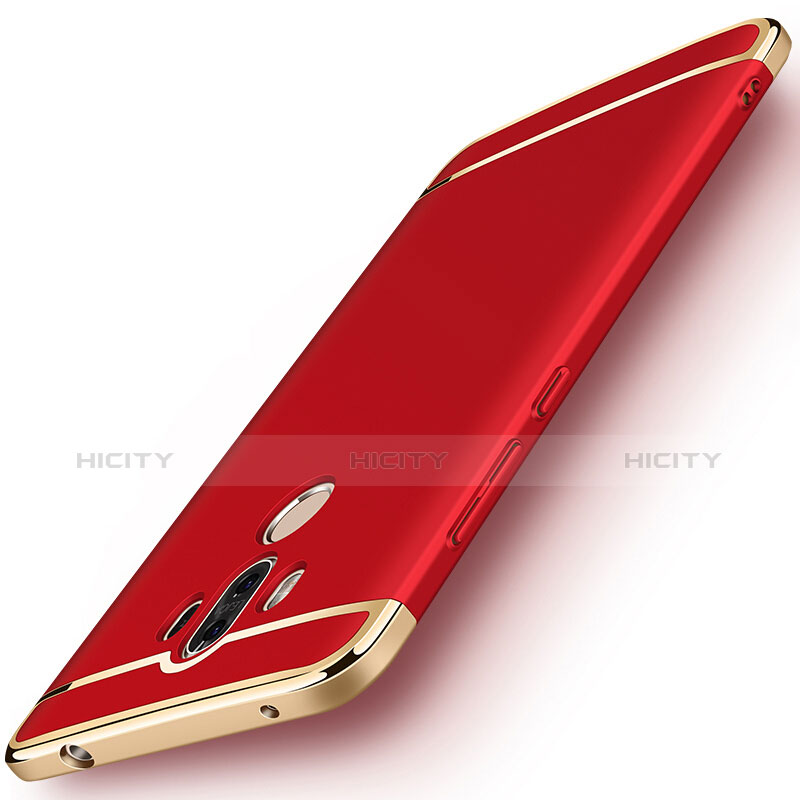 Carcasa Bumper Lujo Marco de Metal y Plastico para Huawei Mate 9 Rojo