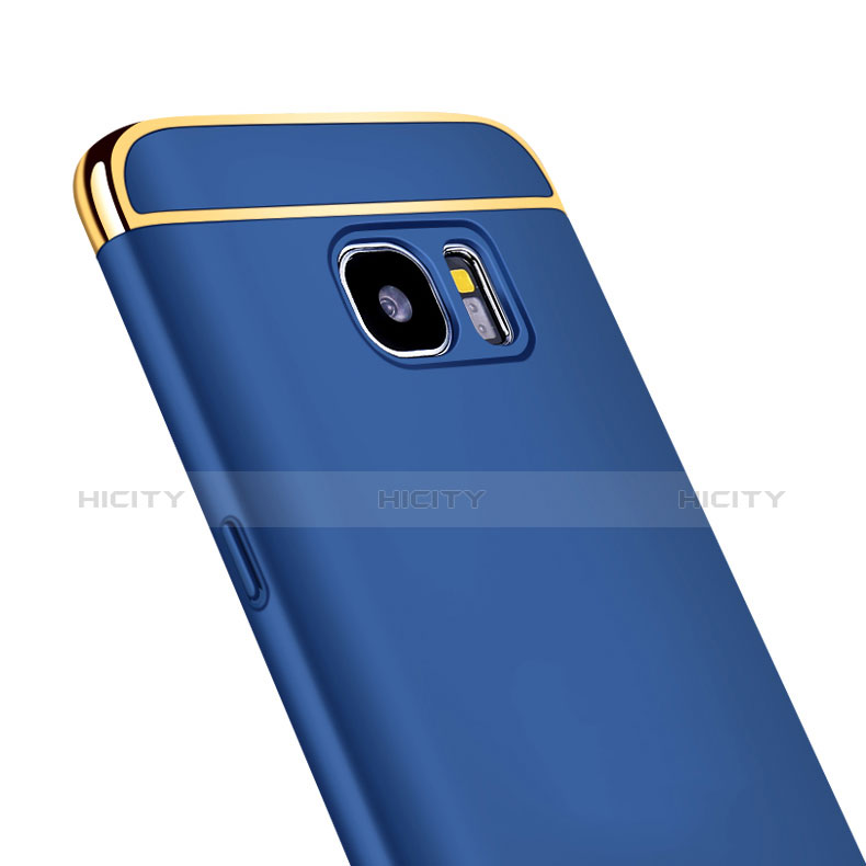 Carcasa Bumper Lujo Marco de Metal y Plastico para Samsung Galaxy S7 Edge G935F Azul