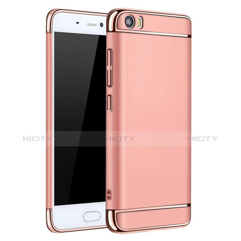 Carcasa Bumper Lujo Marco de Metal y Plastico para Xiaomi Mi 5 Oro Rosa