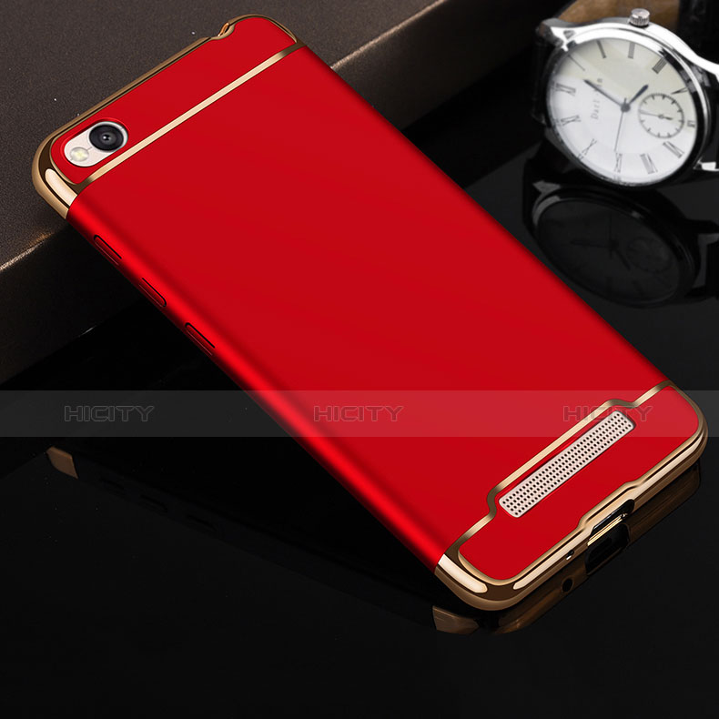 Carcasa Bumper Lujo Marco de Metal y Plastico para Xiaomi Redmi 4A Rojo