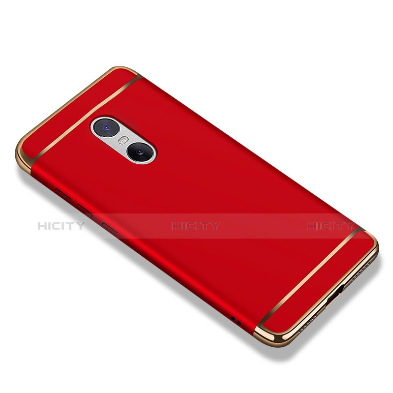 Carcasa Bumper Lujo Marco de Metal y Plastico para Xiaomi Redmi Note 4 Standard Edition Rojo