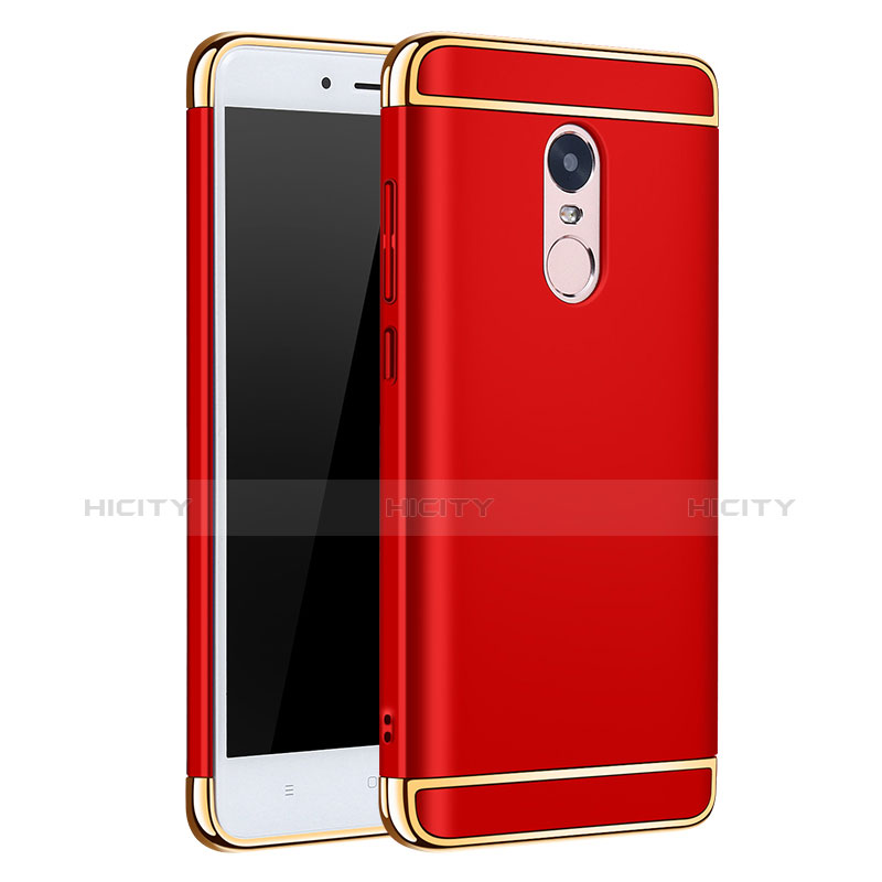 Carcasa Bumper Lujo Marco de Metal y Plastico para Xiaomi Redmi Note 4X Rojo