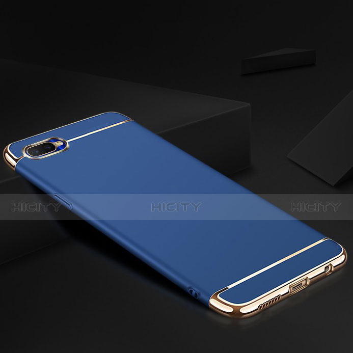 Carcasa Bumper Lujo Marco de Metal y Silicona Funda M02 para Oppo K1 Azul