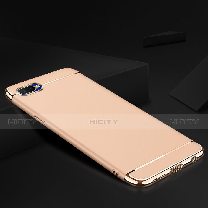 Carcasa Bumper Lujo Marco de Metal y Silicona Funda M02 para Oppo R17 Neo Oro