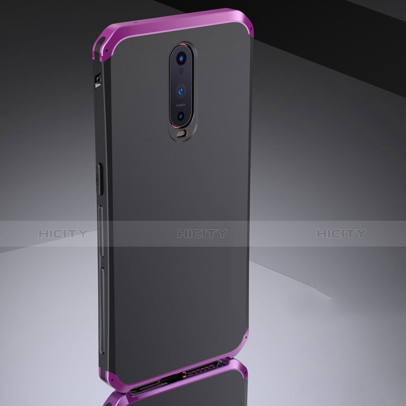 Carcasa Bumper Lujo Marco de Metal y Silicona Funda M02 para Oppo R17 Pro Morado