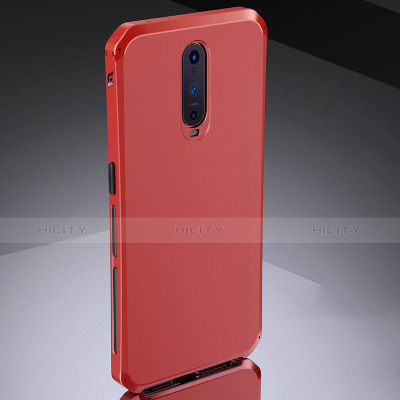 Carcasa Bumper Lujo Marco de Metal y Silicona Funda M02 para Oppo RX17 Pro Rojo