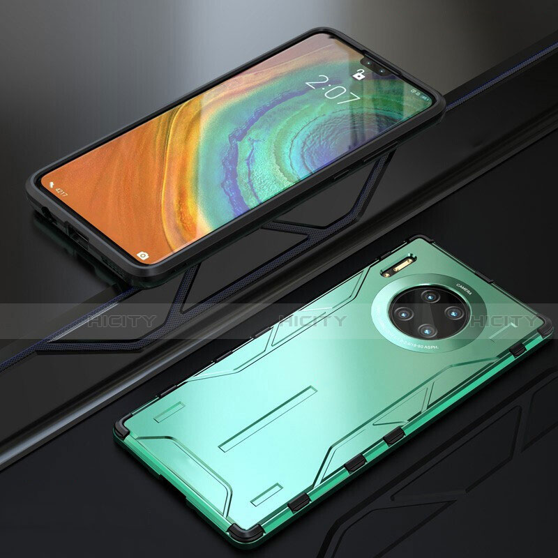 Carcasa Bumper Lujo Marco de Metal y Silicona Funda T01 para Huawei Mate 30 Pro Verde