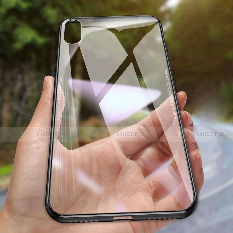 Carcasa Bumper Silicona Transparente Espejo para Apple iPhone Xs Max Negro