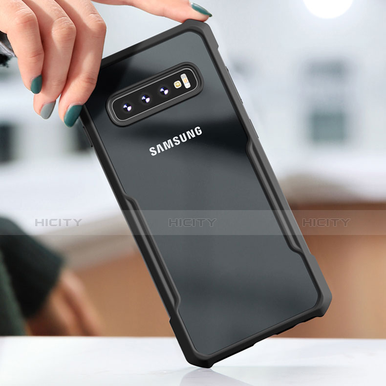 Carcasa Bumper Silicona Transparente Espejo para Samsung Galaxy S10 Negro