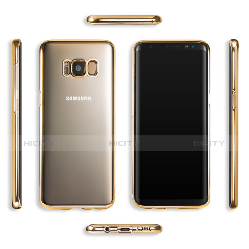 Carcasa Bumper Silicona Transparente Gel para Samsung Galaxy S8 Oro