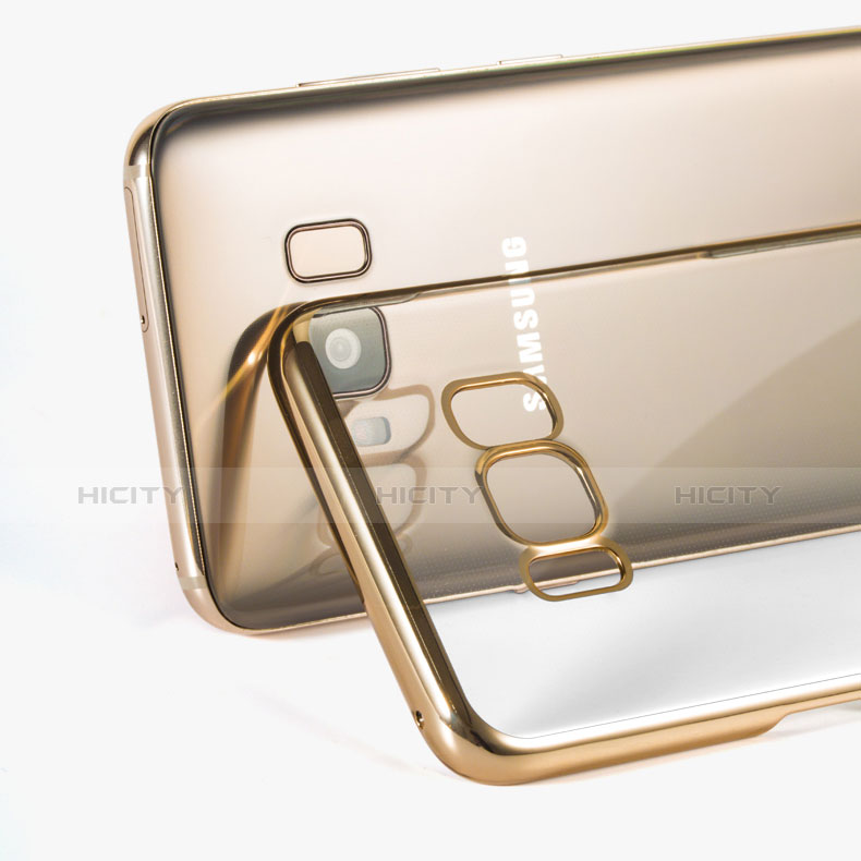 Carcasa Bumper Silicona Transparente Gel para Samsung Galaxy S8 Oro