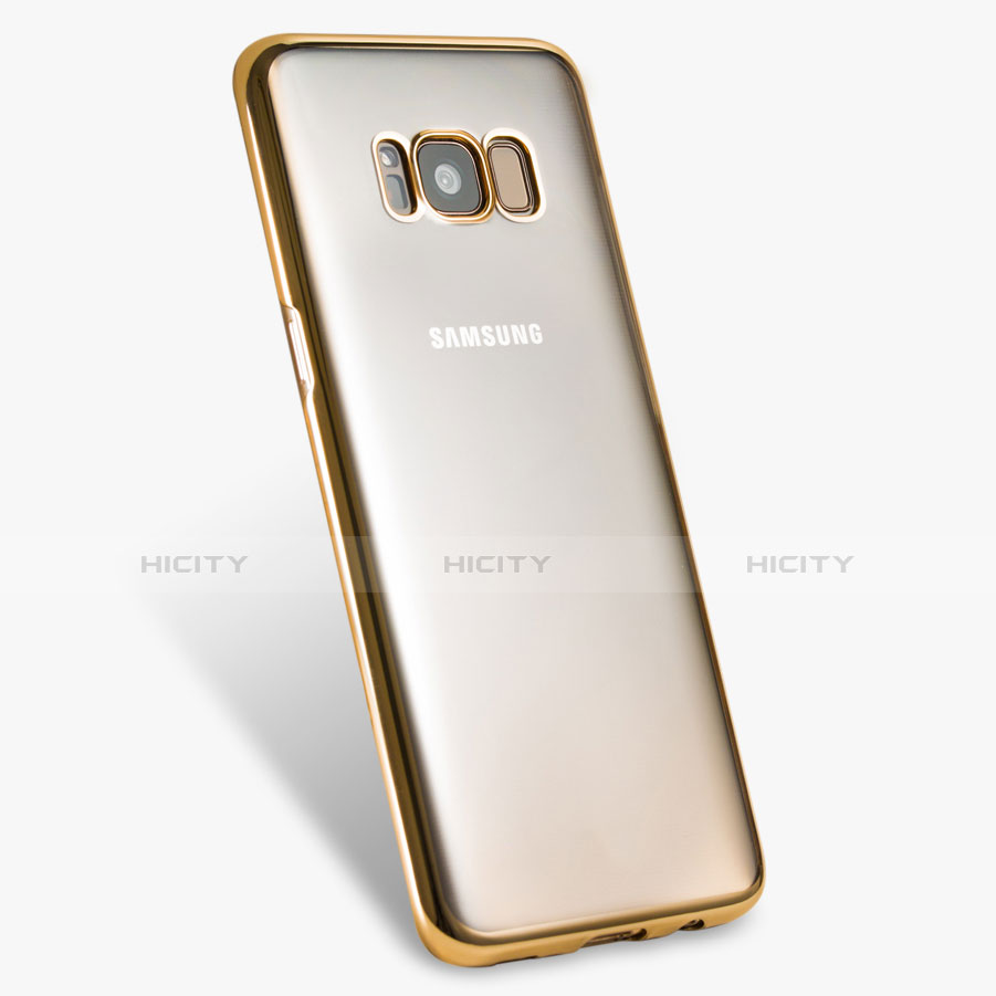 Carcasa Bumper Silicona Transparente Gel para Samsung Galaxy S8 Oro