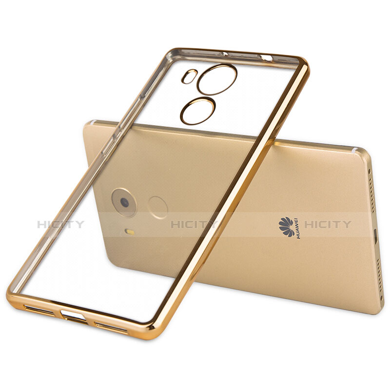 Carcasa Bumper Silicona Transparente Mate para Huawei Mate 8 Oro