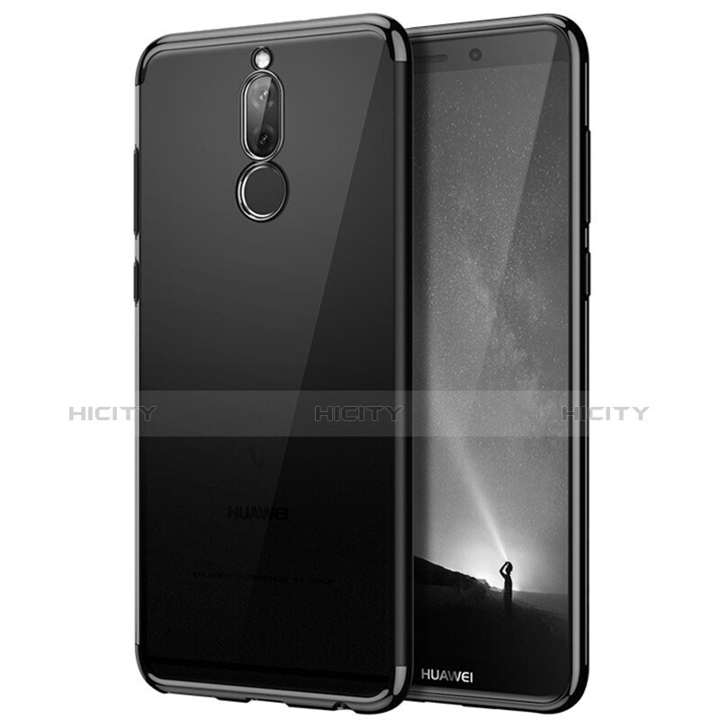 Carcasa Bumper Silicona Transparente Mate para Huawei Rhone Negro