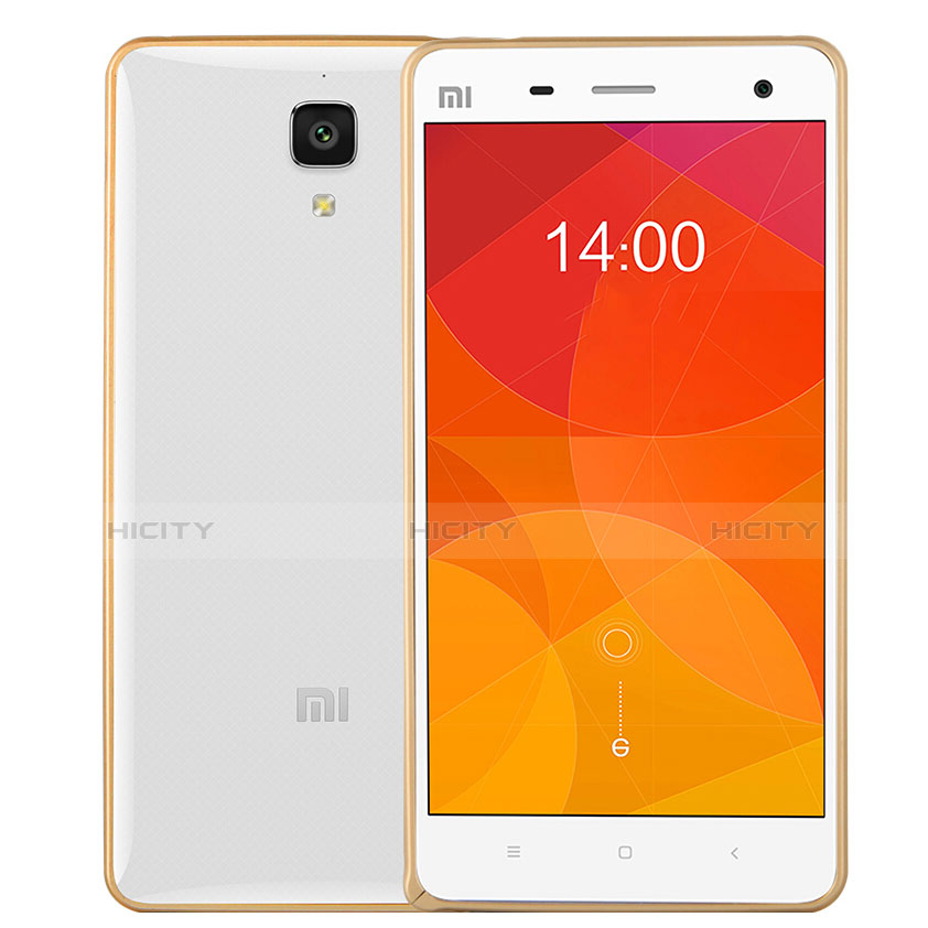 Carcasa Bumper Silicona Transparente Mate para Xiaomi Mi 4 Oro