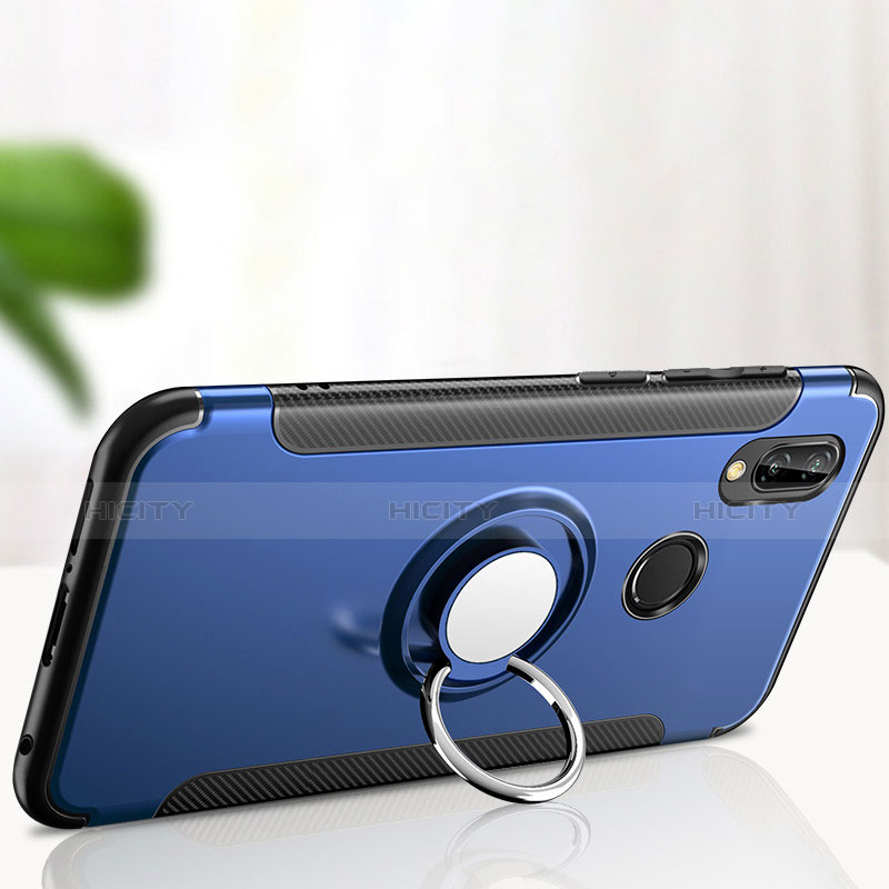 Carcasa Bumper Silicona y Plastico Mate con Anillo de dedo Soporte para Huawei Nova 3i Azul