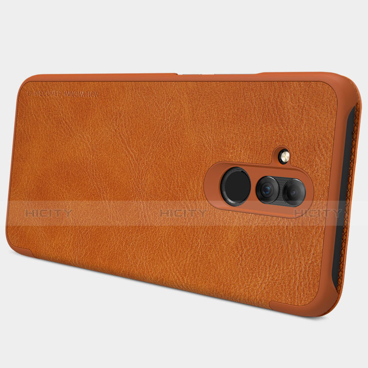 Carcasa de Cuero Cartera con Soporte F01 para Huawei Mate 20 Lite Marron