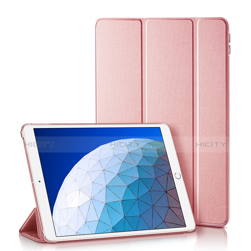 Carcasa de Cuero Cartera con Soporte L01 para Apple iPad Air 3 Oro Rosa