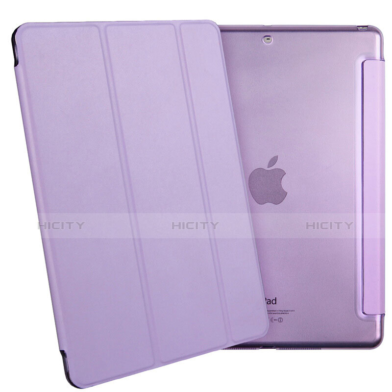 Carcasa de Cuero Cartera con Soporte L01 para Apple iPad Air Morado