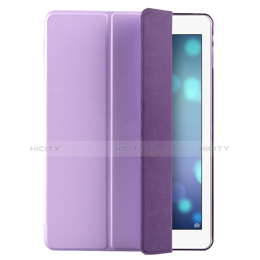 Carcasa de Cuero Cartera con Soporte L01 para Apple iPad Air Morado