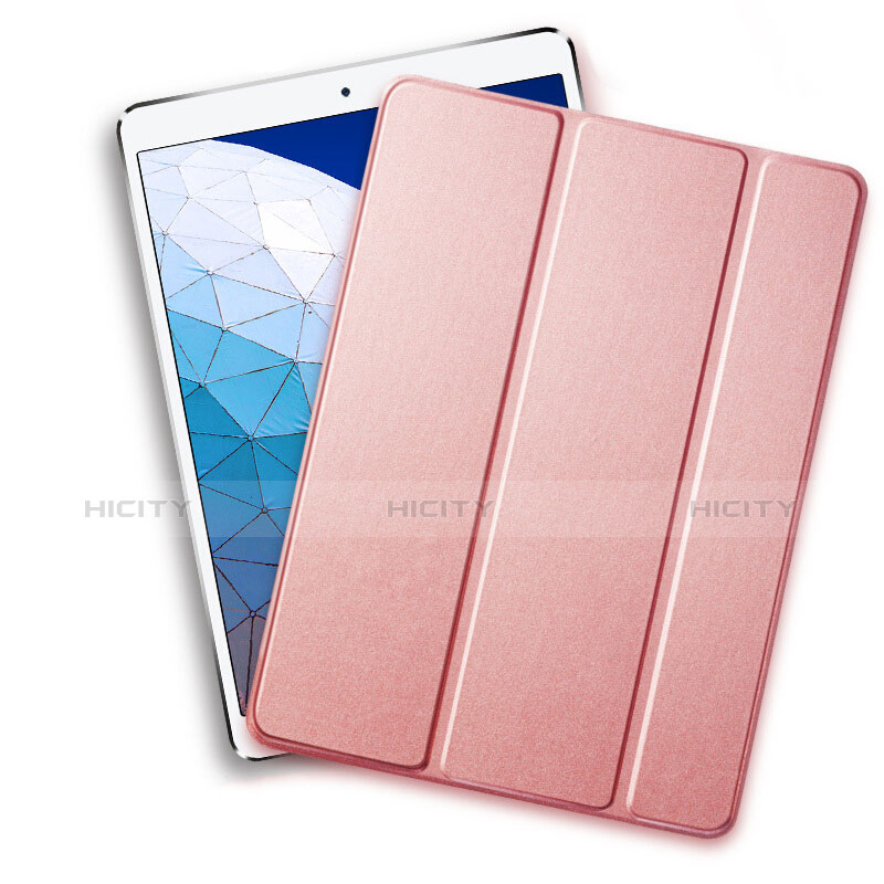 Carcasa de Cuero Cartera con Soporte L01 para Apple iPad New Air (2019) 10.5 Oro Rosa